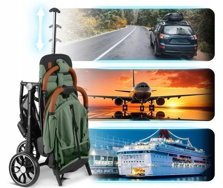 Коляска прогулянкова Paseo Nukido хакі + дощовик (716005) 466442914 фото